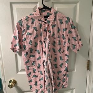 Pink Reptar button down